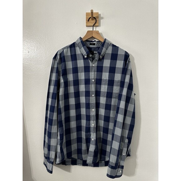 J. Crew Mens Slim Fit Button Down Cotton Plaid Long Sleeve Front Pocket Shirt XL - Picture 1 of 6